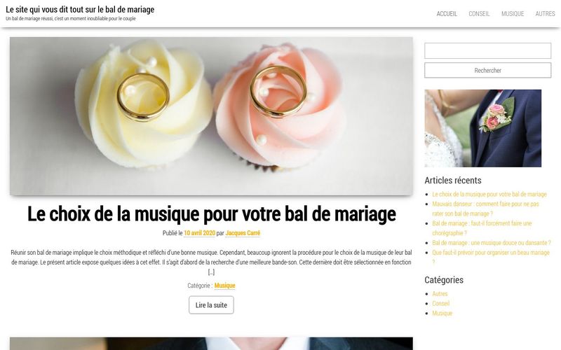 Le site qui vous dit tout sur le bal de mariage